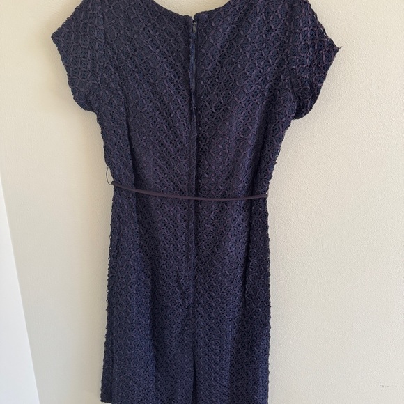 Vintage 60s Navy Ribbon Shift Hourglass Homemade Dress - Picture 8 of 14